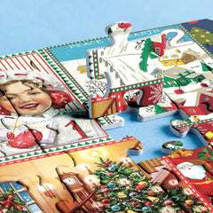 Merry Jigsaw Advent Calendar Puzzle by Phora'store, colorful Christmas scenes on interlocking puzzle pieces