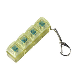 Phora'store Transparent PC Shaft Tester with Light, yellow translucent plastic keychain with four square sections.