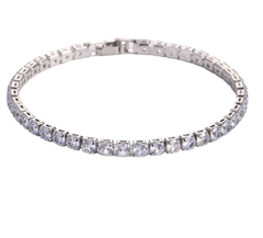 Hip Hop 4.0 Micro Zircon Tennis Bracelet in silver with round zircon stones