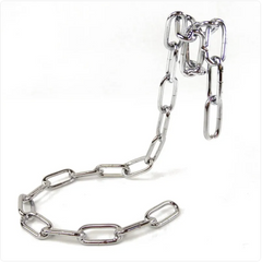 Suspension Chain Wine Rack by Phora'store; chrome metal links