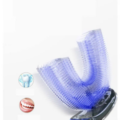 U-Shaped Ultrasonic Electric Toothbrush head with blue bristles