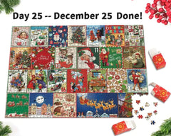 Merry Jigsaw Advent Calendar Puzzle by Phora'store, a festive 25-panel Christmas calendar with colorful scenes.