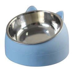 Bowl for Cats, blue silicone exterior with stainless steel interior, Phora'store