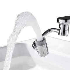1080° Rotatable Faucet Extender by Phora'store, chrome finish on kitchen faucet